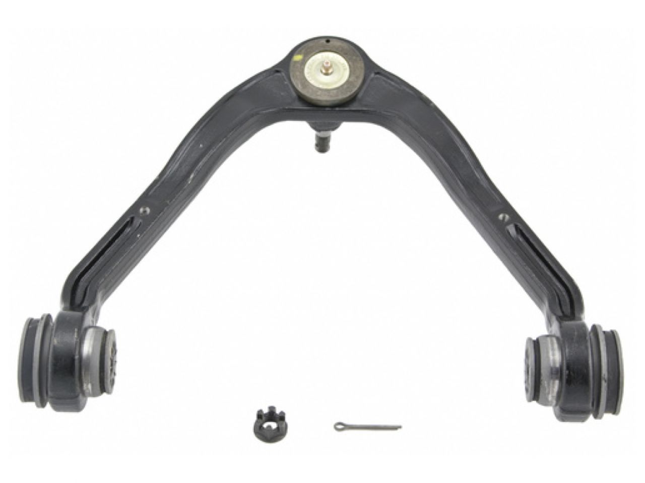 Moog Control Arm and Ball Joint Assembly:Front Upper,Steel,Black,Cadillac