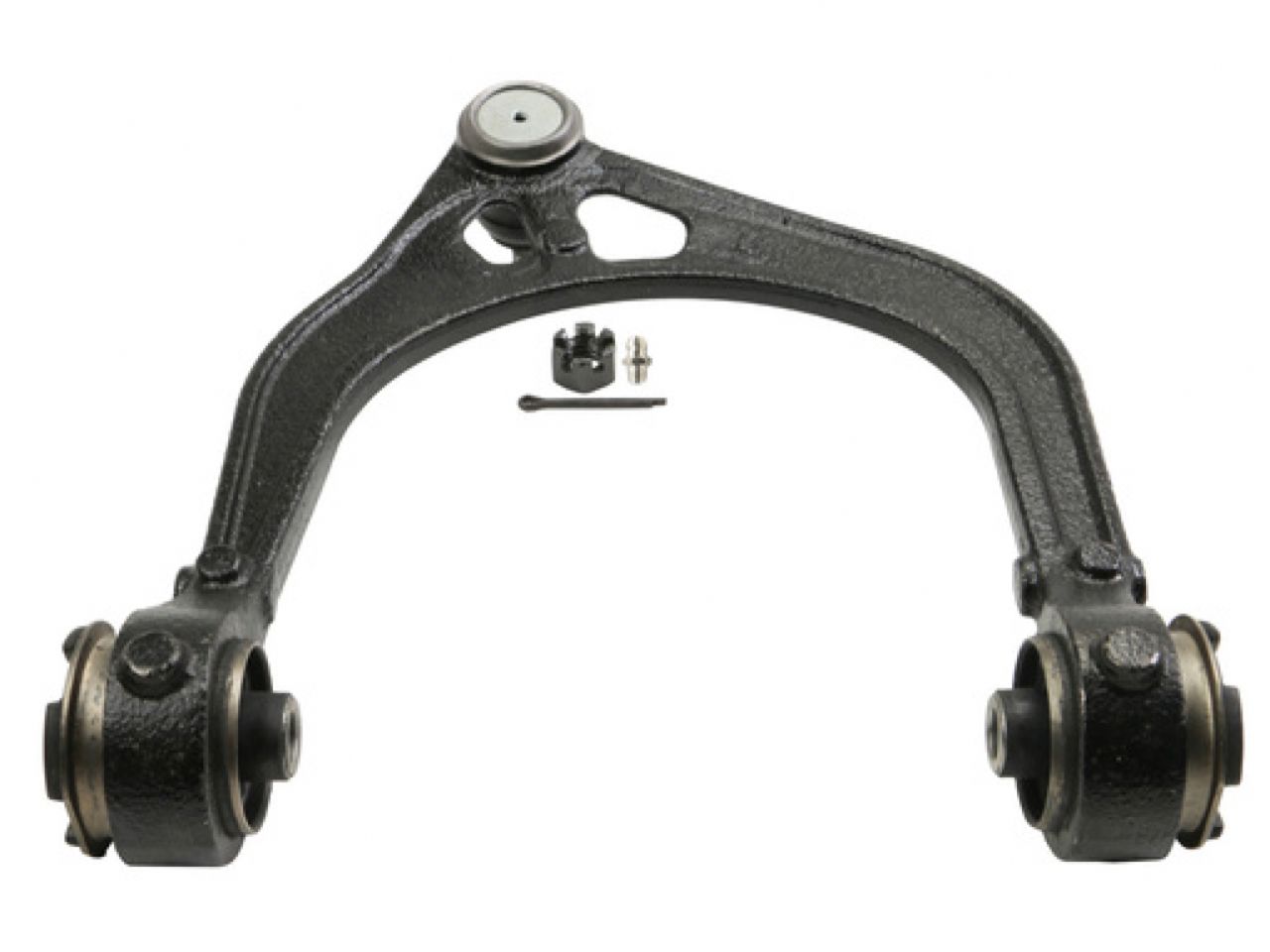 Moog Control Arm and Ball Joint Assembly:Front Upper,Steel,Black