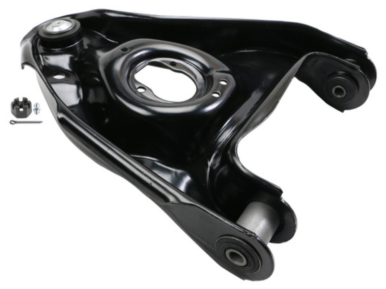 Moog Control Arm and Ball Joint Assembly:Driver Side Front Lower,Black