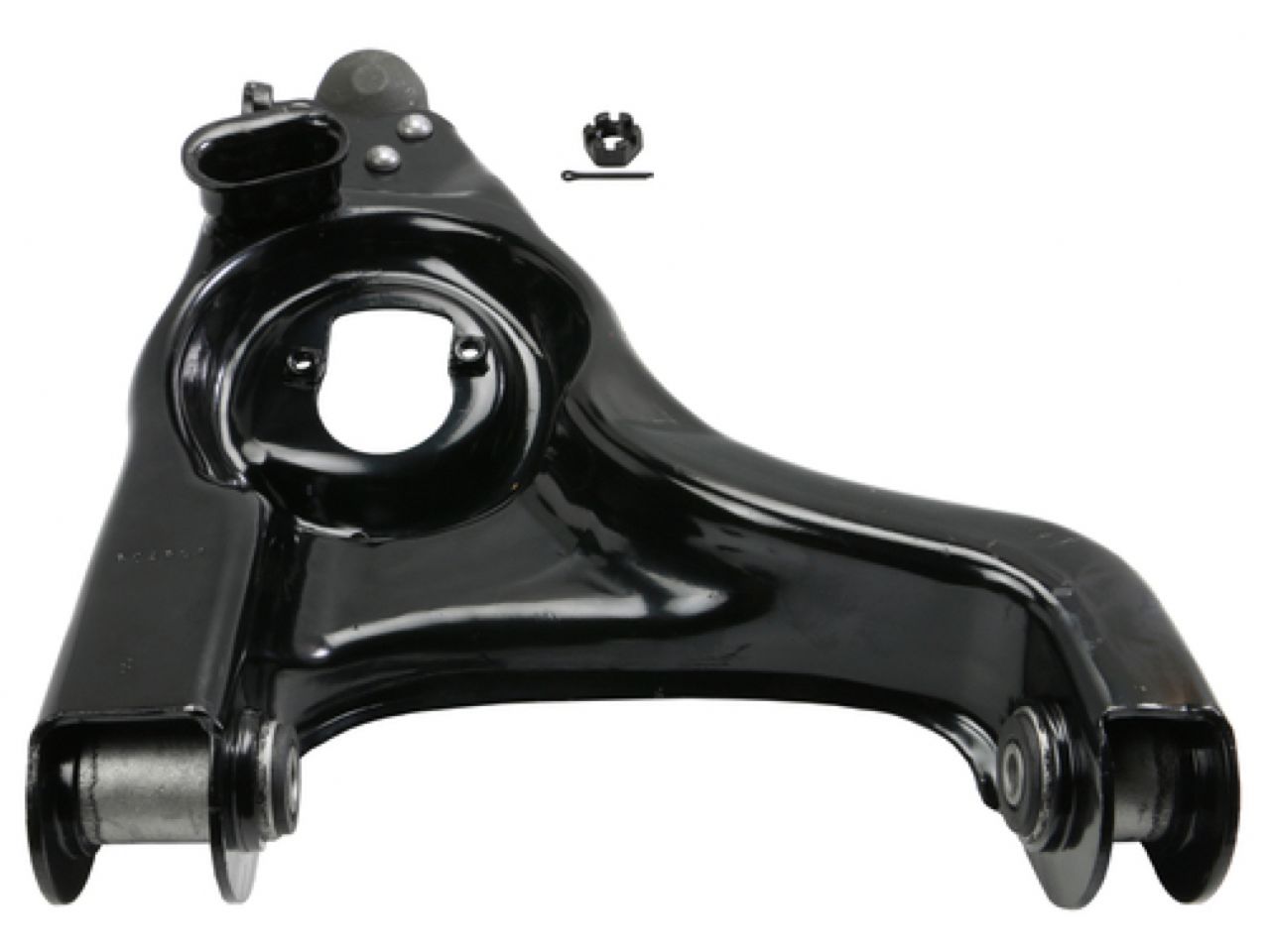 Moog Control Arm and Ball Joint Assembly:Rubber Bushing,Black Painted,Dodge