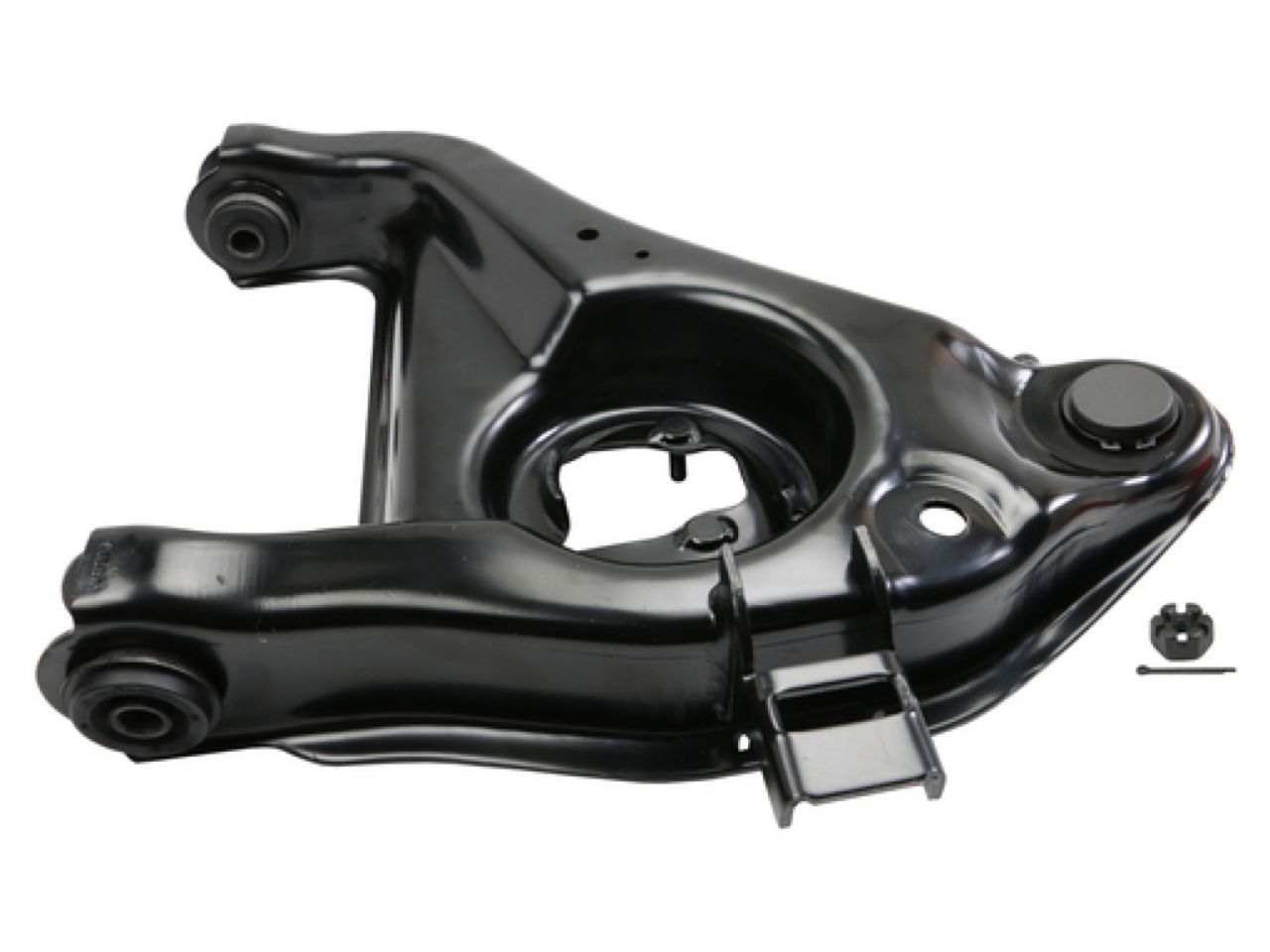 Moog Control Arm and Ball Joint Assembly:Front Lower,Steel,Black,Ford,Mazda