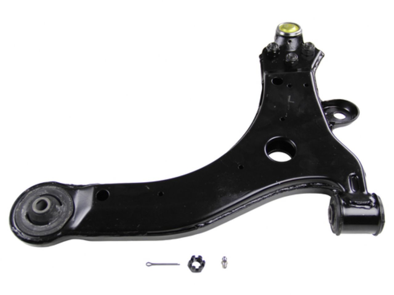 Moog Control Arm and Ball Joint Assembly:Driver Side,Steel,Black