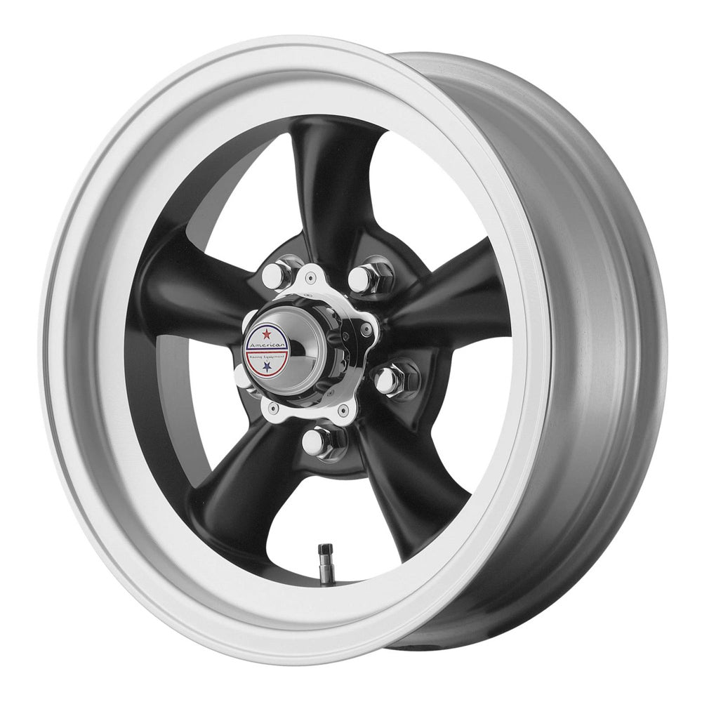 American Racing Wheels TORQ THRUST D 14x6 5x120 .65 SATIN BLACK W/ MACH AMRVN1054661B