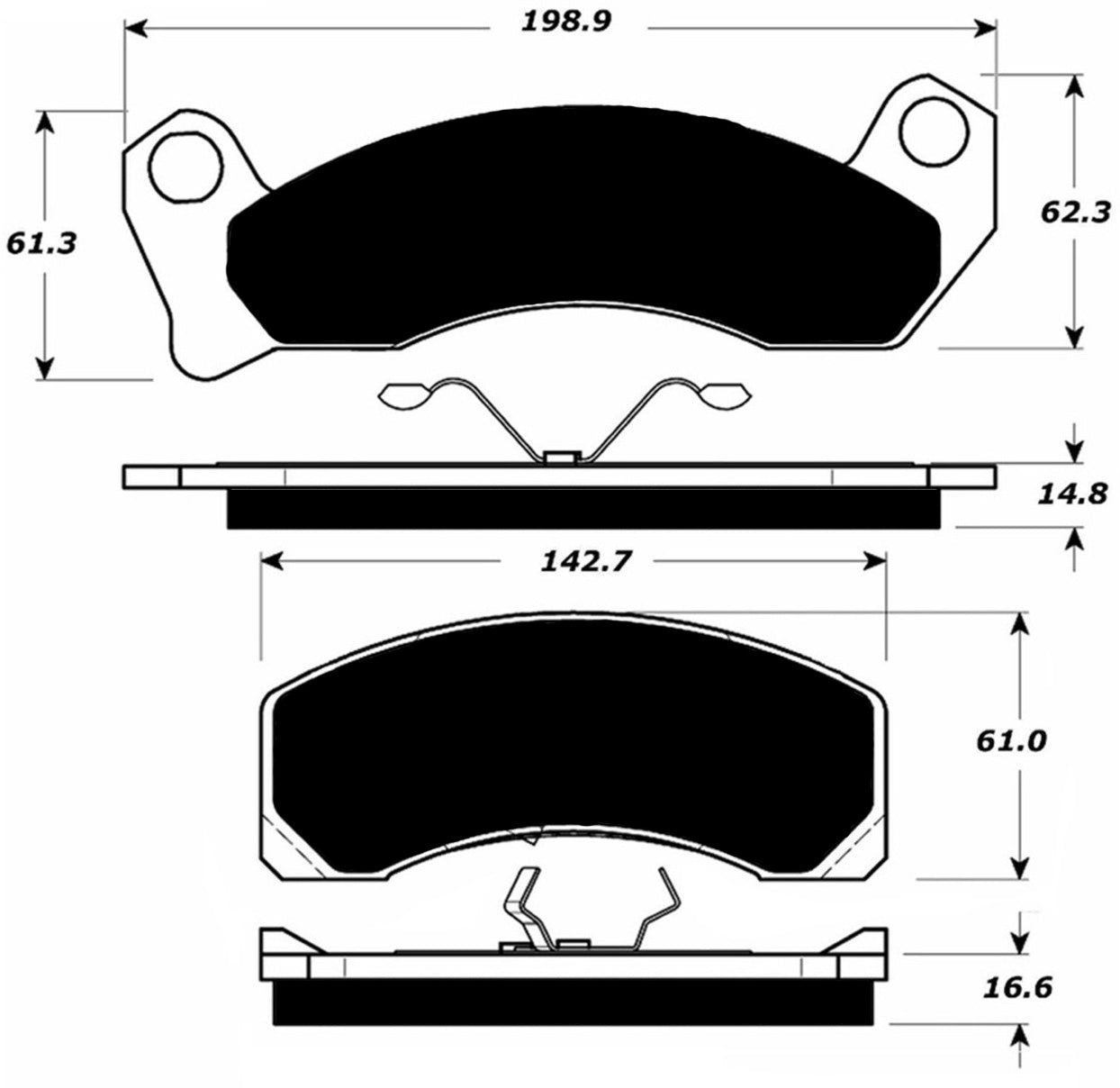 Porterfield Brake Pads for 1988 FORD THUNDERBIRD R/Disc