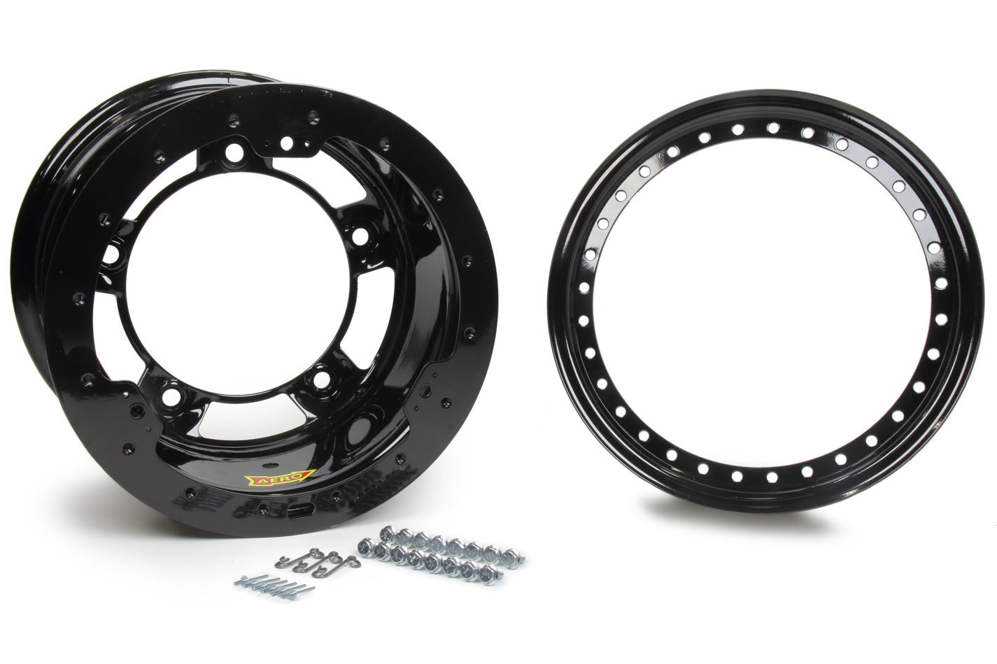 Aero Race Wheels 15X10 4in Wide 5 Black Beadlock ARW53-100540B