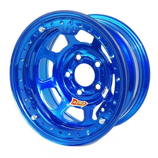 Aero Race Wheels 15x8 3in 5.00 Blue Chrome Beadlock Wheel ARW53-985030BLU