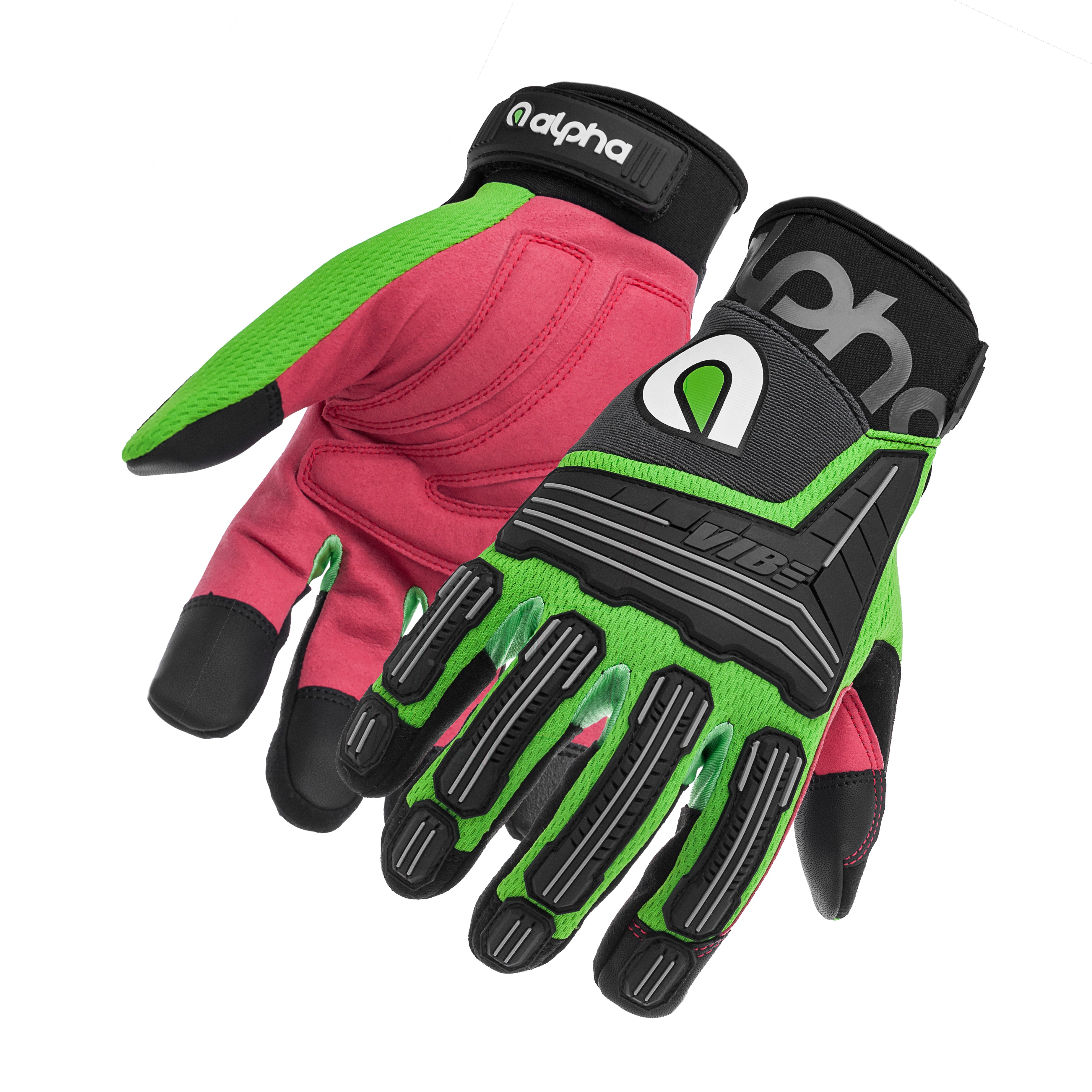 Alpha Gloves VIBE Impact Flo Green Green Large ASCAG03-04-L