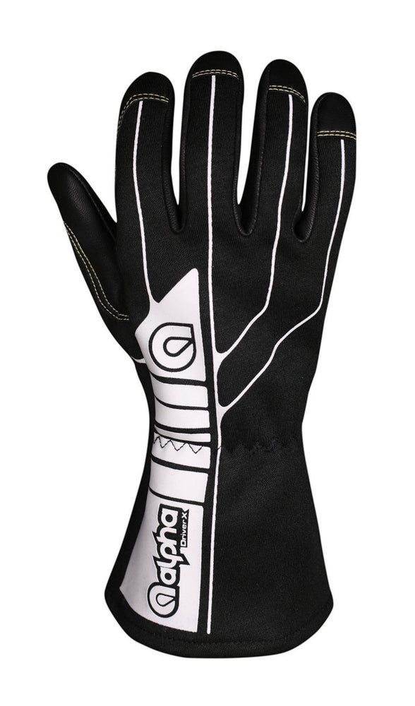 Alpha Gloves Glove Driver X Black Medium SFI 3.3/1 ASCAGD1-01-M