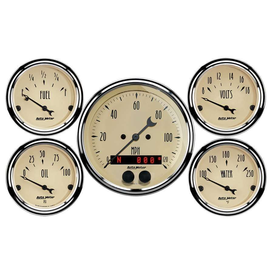 Autometer Antique Beige Gauge Kit w/GPS Speedo ATM1850