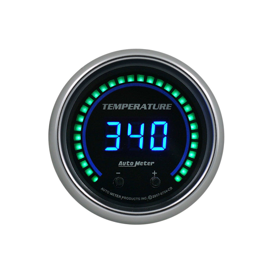 Autometer 52.4mm Black Switchable 60-340 Degrees F / 40-170 Degrees C Cobalt Elite Digital Gauge 6754-CB