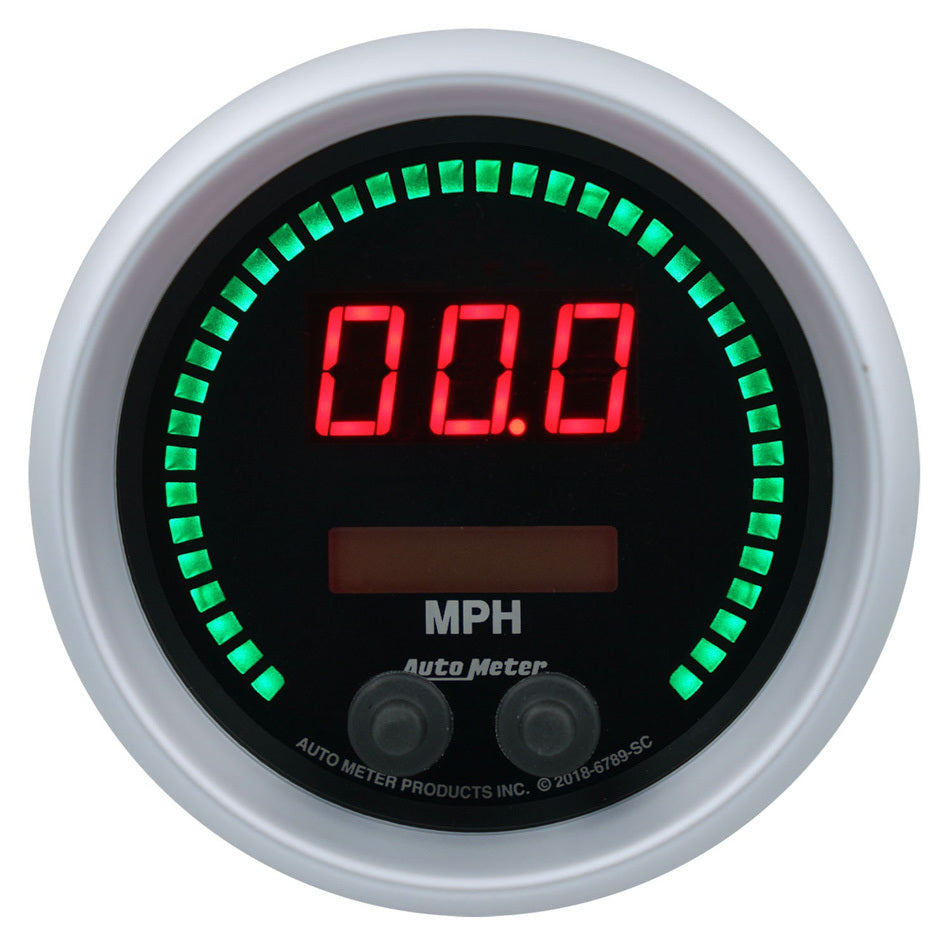 Autometer 85.7mm Black Switchable 260 MPH / 260 KM/H Speedometer Sport-Comp Elite Digital Gauge 6789-SC