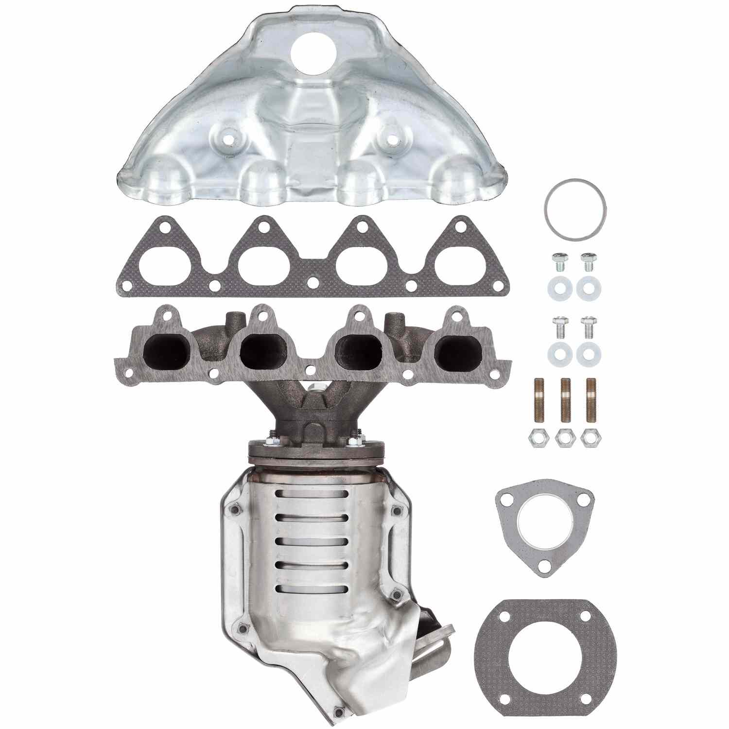 Graywerks Catalytic Converter with Integrated Exhaust Manifold  top view frsport 101122