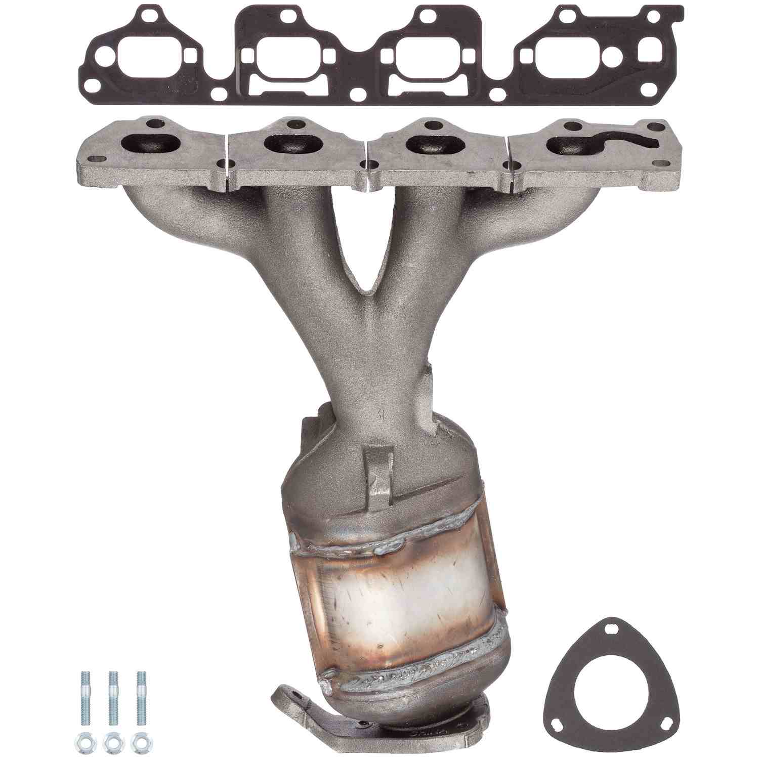 Graywerks Catalytic Converter with Integrated Exhaust Manifold  top view frsport 101429