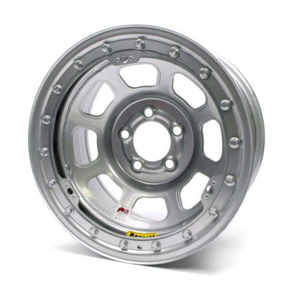 Bassett 15X8 IMCA B/Lock Wheel D-Hole Silver 5x5 BAS58D52ISLK