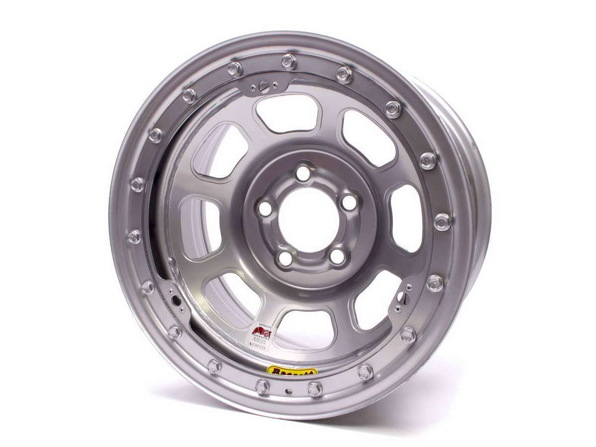 Bassett 15x8 IMCA B/Lock Wheel D-Hole Silver 5x5 BAS58D5475ISLK