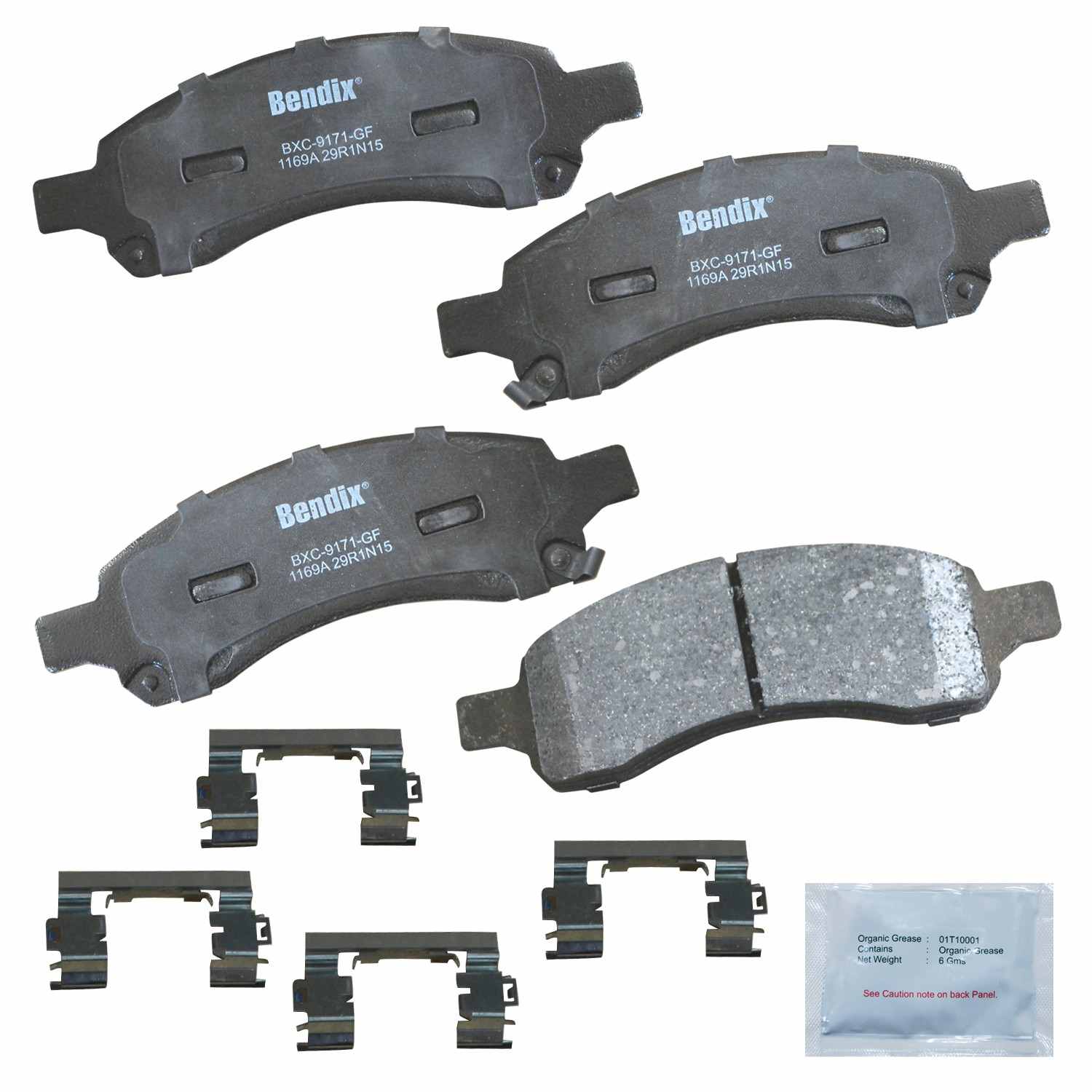 BENDIX PREMIUM COPPER FREE Disc Brake Pad Set  top view frsport CFC1169A