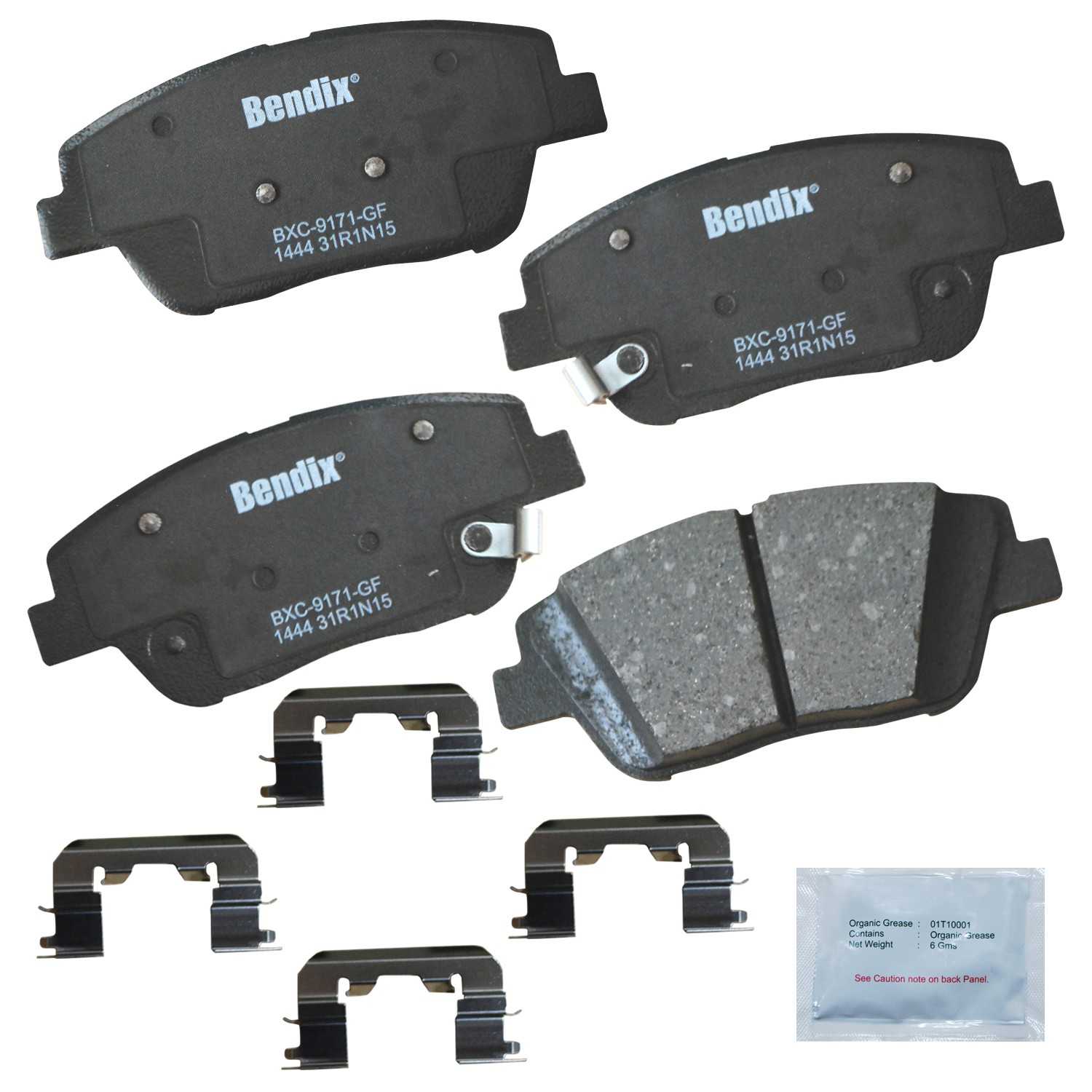 BENDIX PREMIUM COPPER FREE Disc Brake Pad Set  top view frsport CFC1444