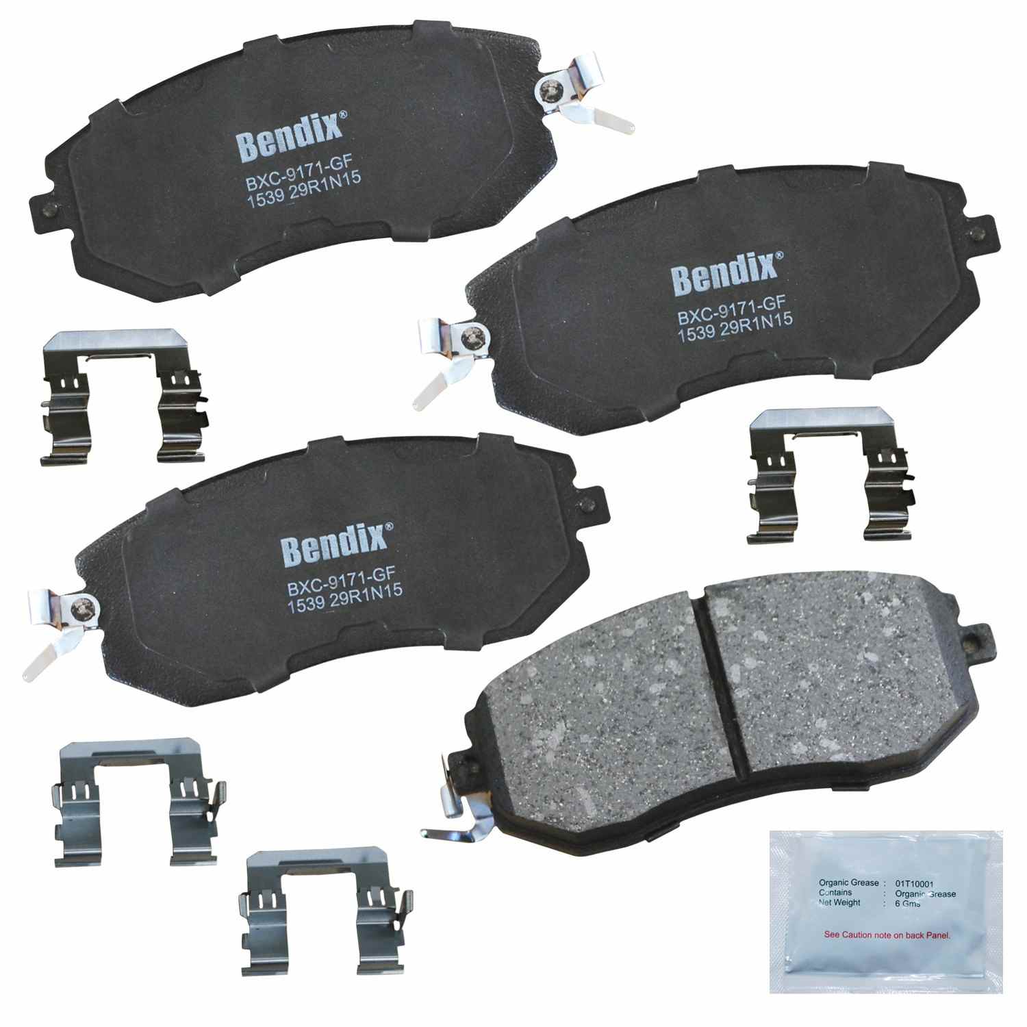 BENDIX PREMIUM COPPER FREE Disc Brake Pad Set  top view frsport CFC1539