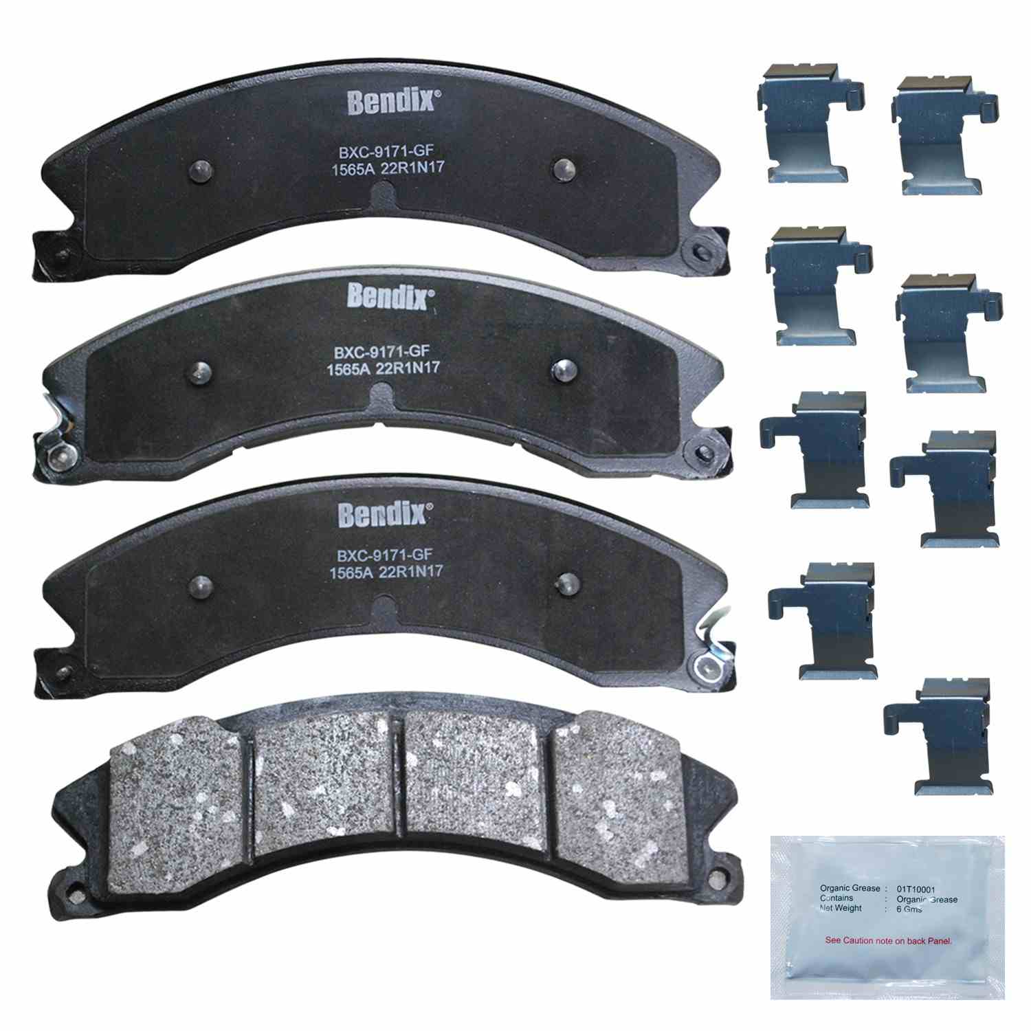 BENDIX PREMIUM COPPER FREE Disc Brake Pad Set  top view frsport CFC1565A