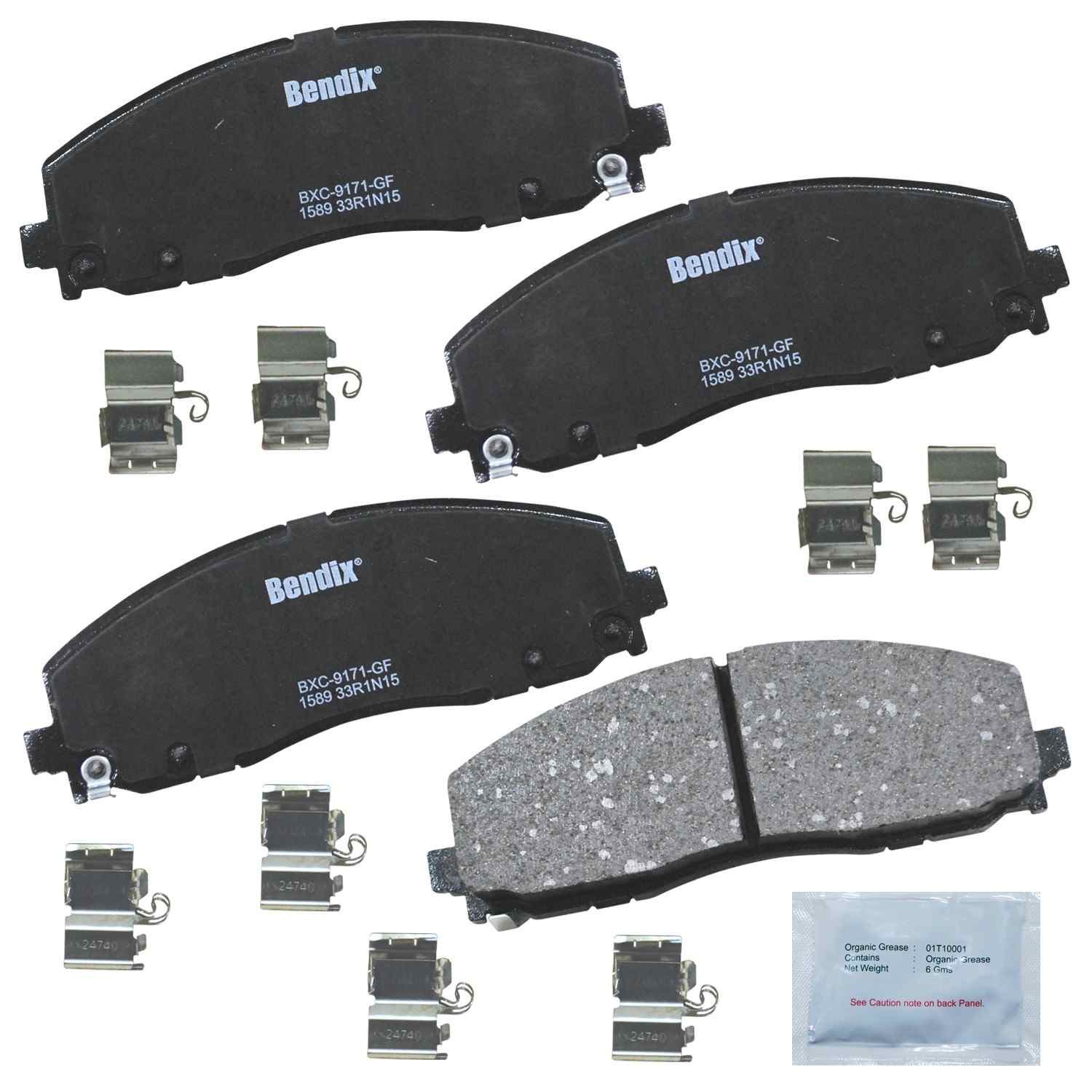 BENDIX PREMIUM COPPER FREE Disc Brake Pad Set  top view frsport CFC1589