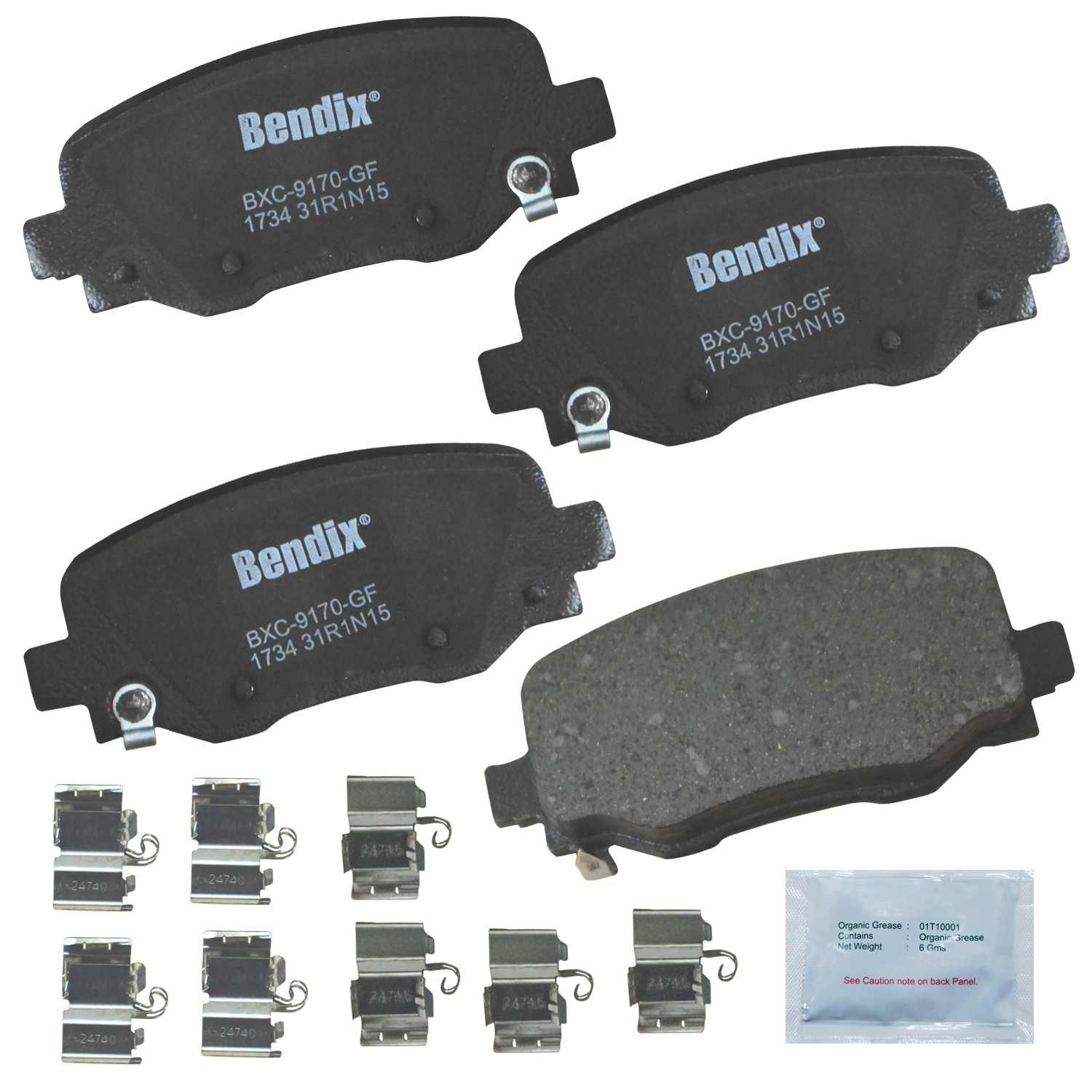 BENDIX PREMIUM COPPER FREE Disc Brake Pad Set  top view frsport CFC1734