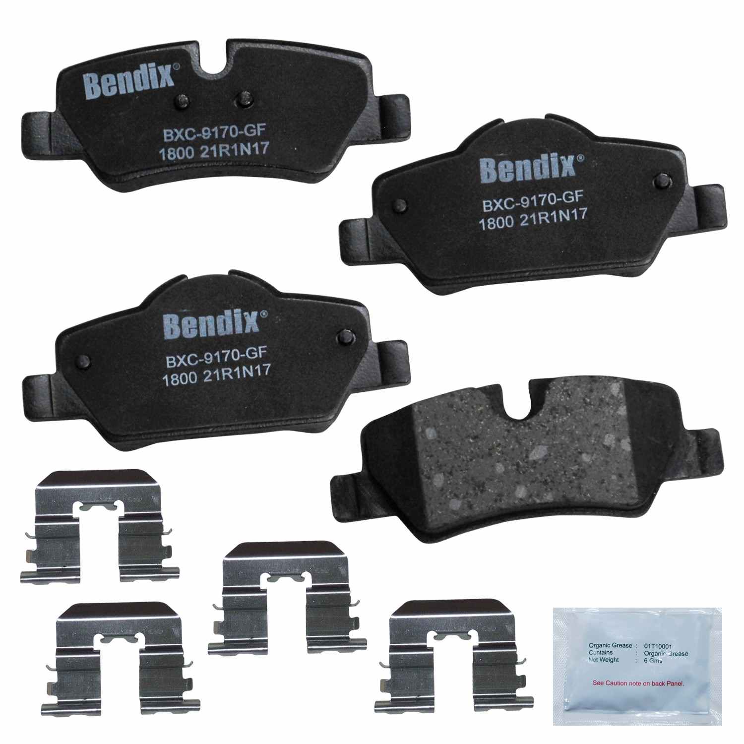 BENDIX PREMIUM COPPER FREE Disc Brake Pad Set  top view frsport CFC1800