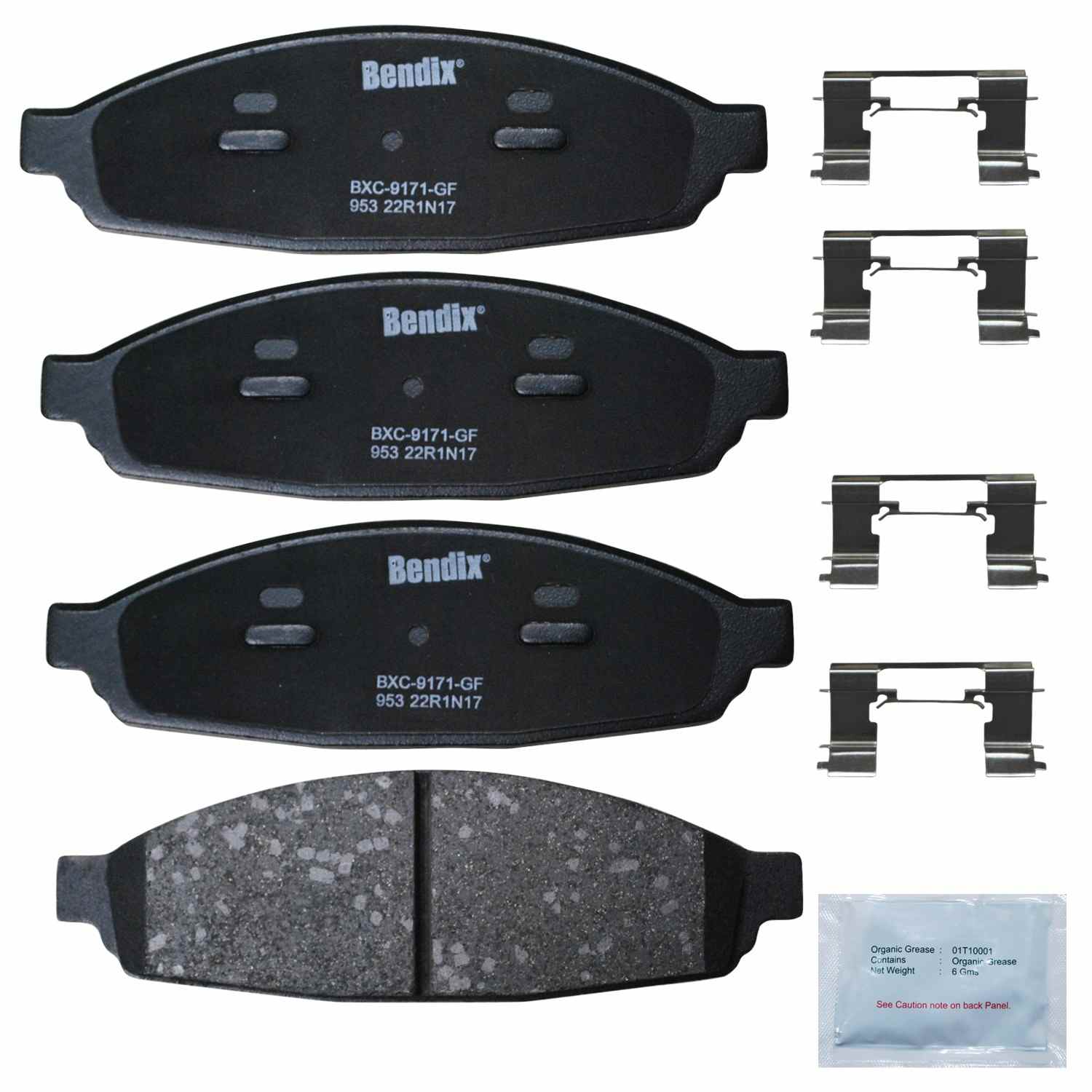 BENDIX PREMIUM COPPER FREE Disc Brake Pad Set  top view frsport CFC953