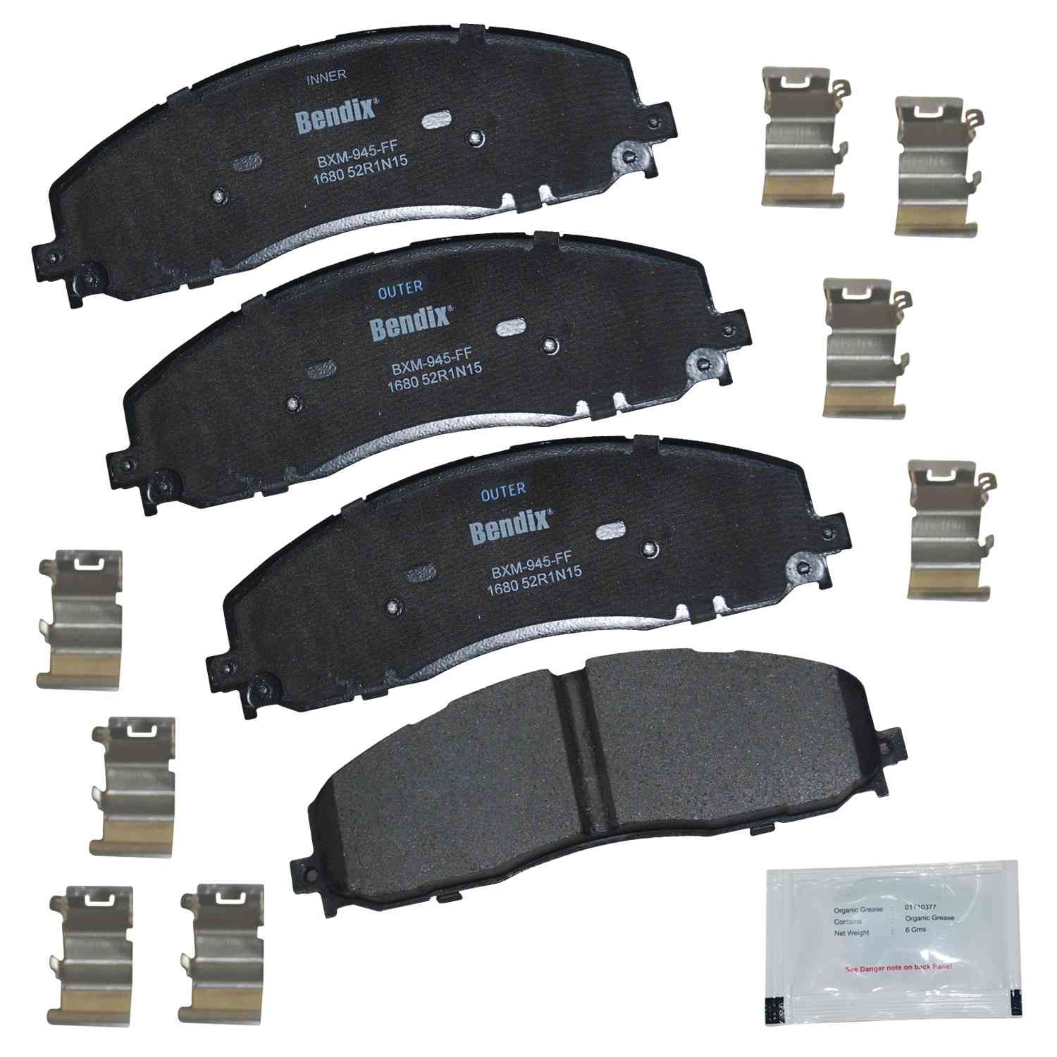 BENDIX PREMIUM COPPER FREE Disc Brake Pad Set  top view frsport CFM1680