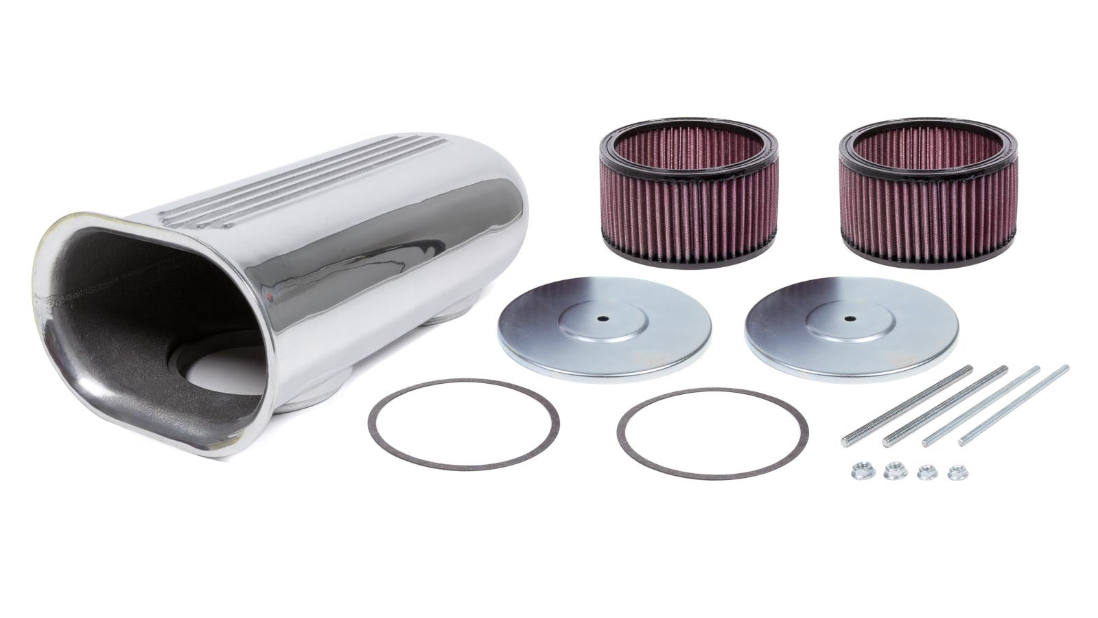 The Blower Shop Dual Carb Blower Scoop Kit - Polished BLS5510