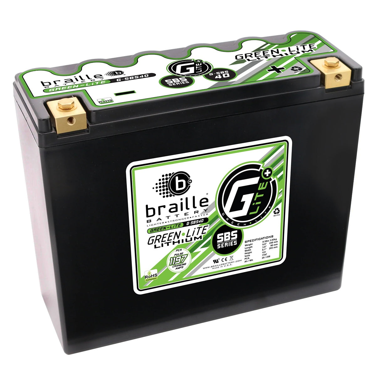 Braille Battery Green-Lite Lithium G-SBC40 Battery 1197 Amp BRBG-SBS40