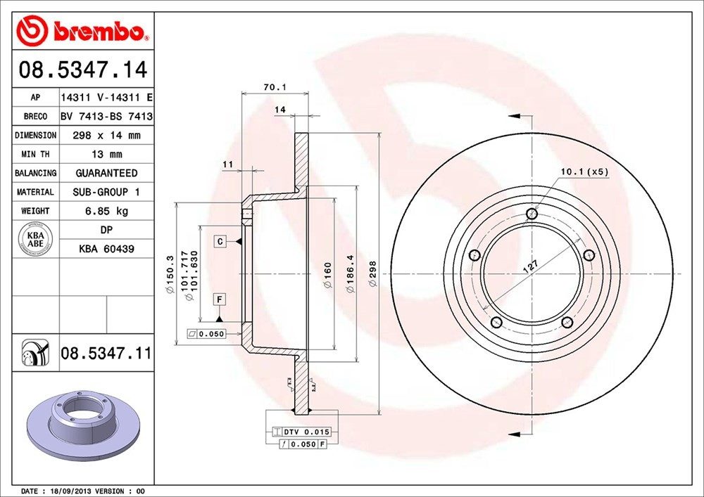 brembo disc brake rotor  frsport 08.5347.11