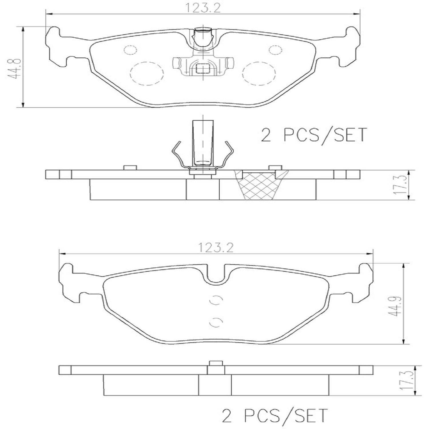 brembo disc brake pad set  frsport p06025n