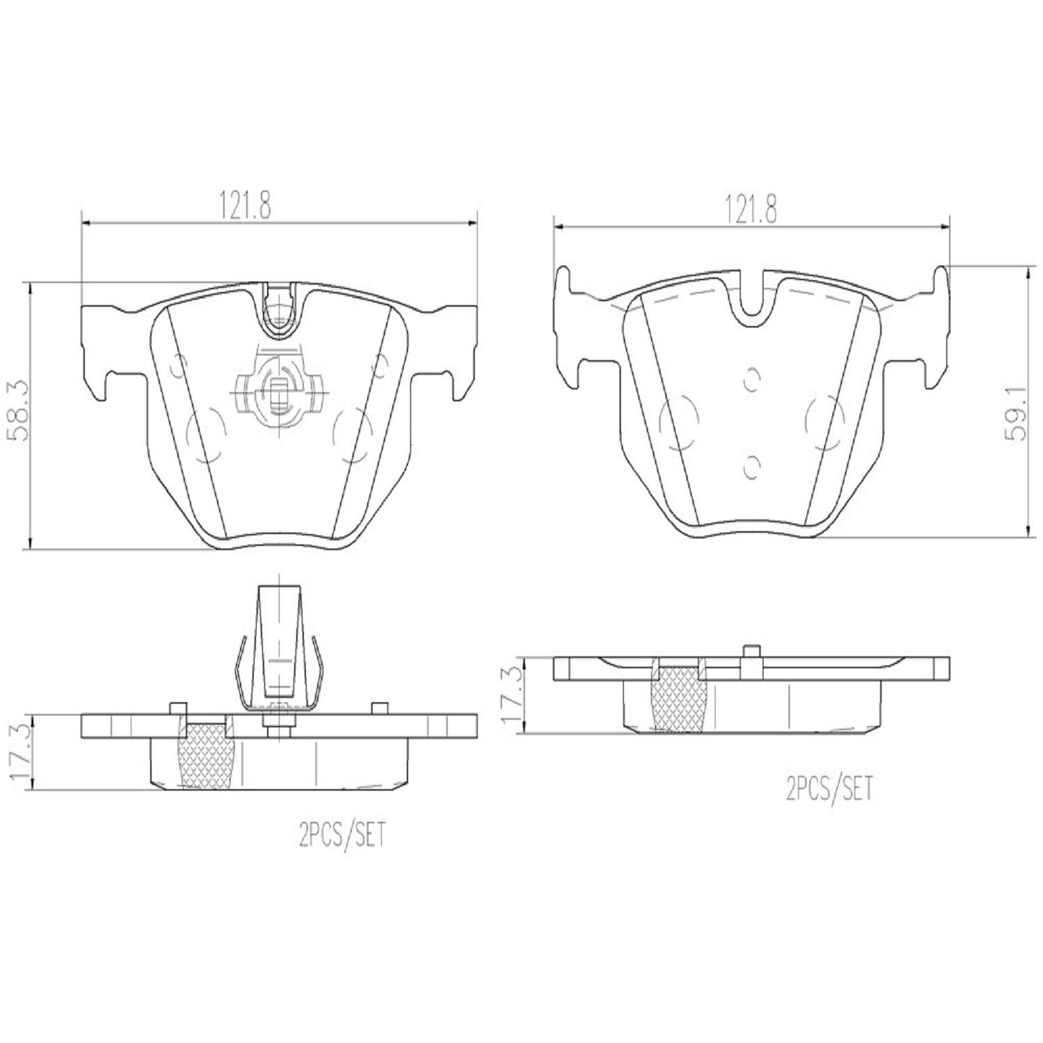 brembo disc brake pad set  frsport p06033n