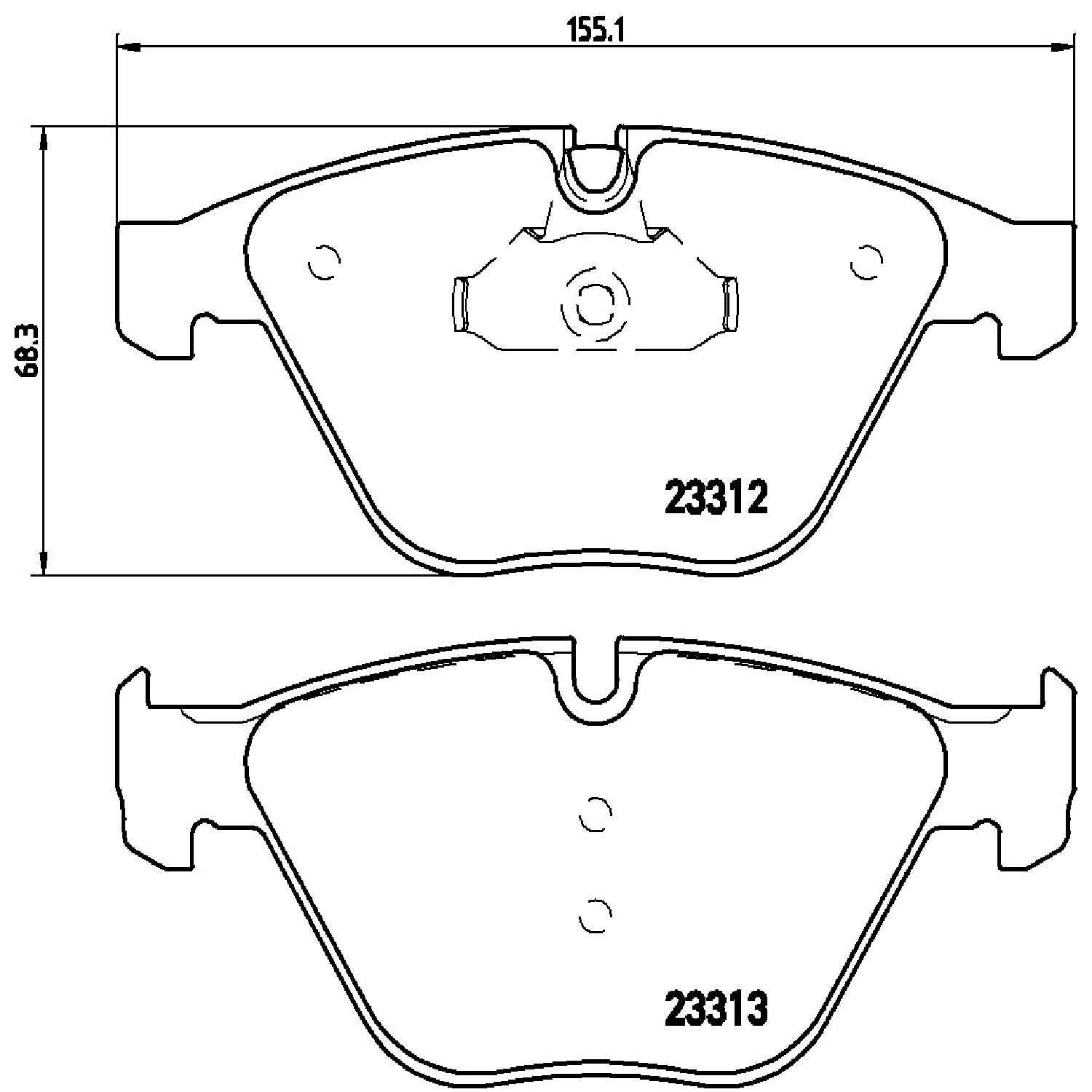 brembo disc brake pad set  frsport p06054