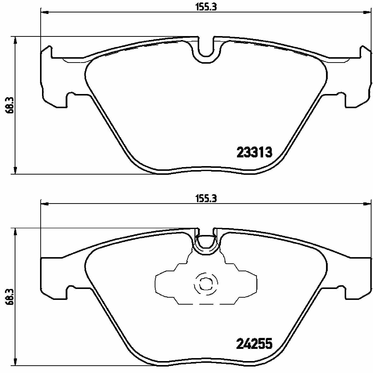 brembo disc brake pad set  frsport p06055