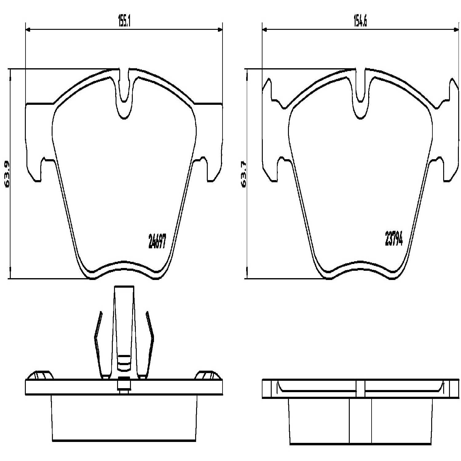 brembo disc brake pad set  frsport p06060