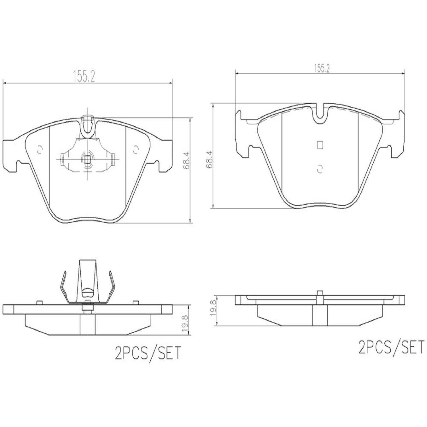 brembo disc brake pad set  frsport p06081n