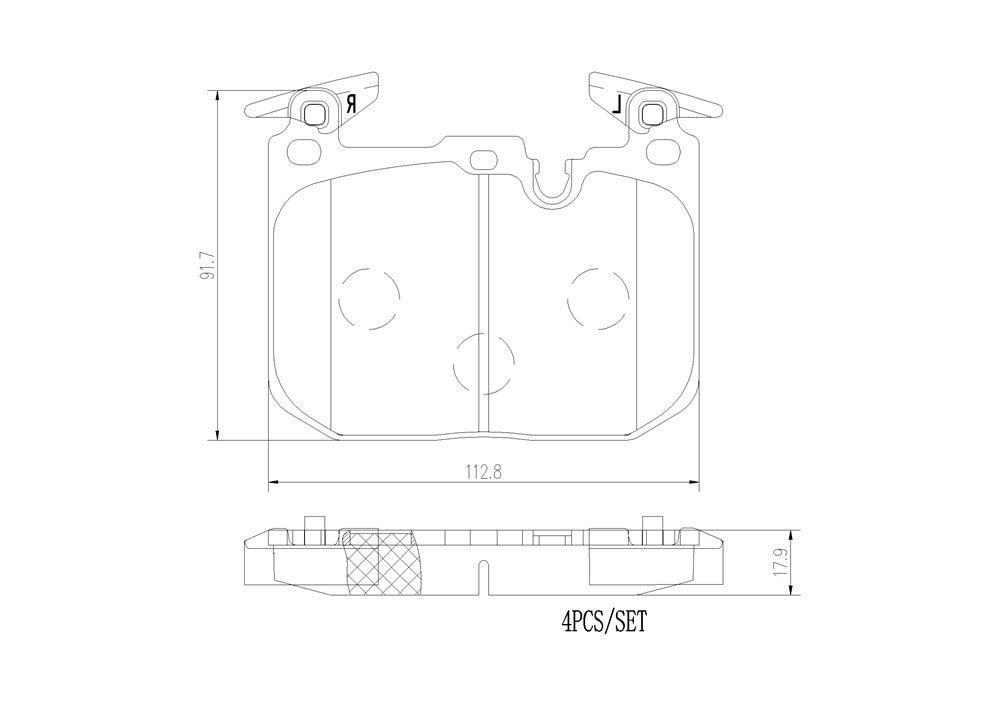 Brembo Disc Brake Pad Set  top view frsport P06096N