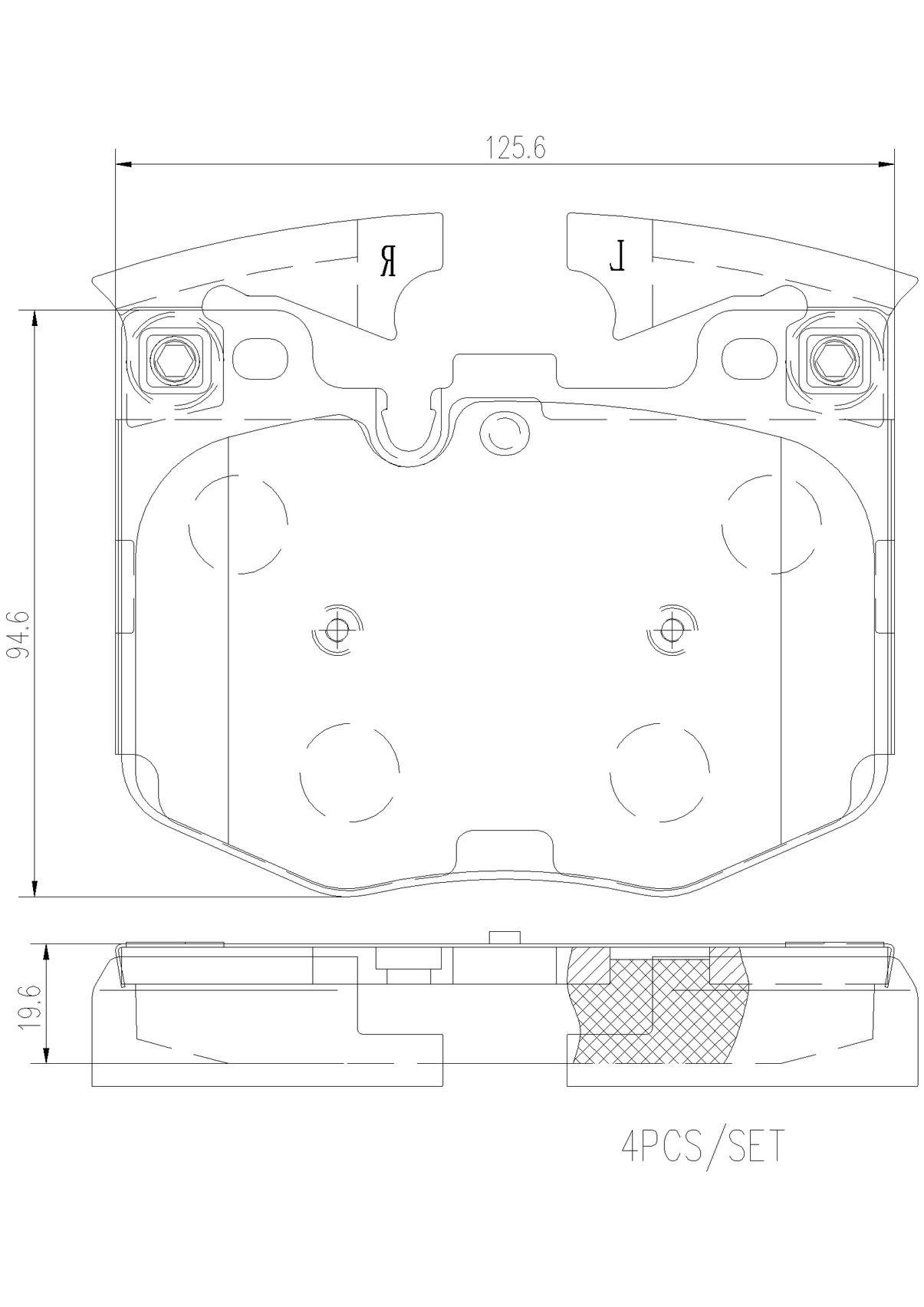 Brembo Disc Brake Pad Set  top view frsport P06099N