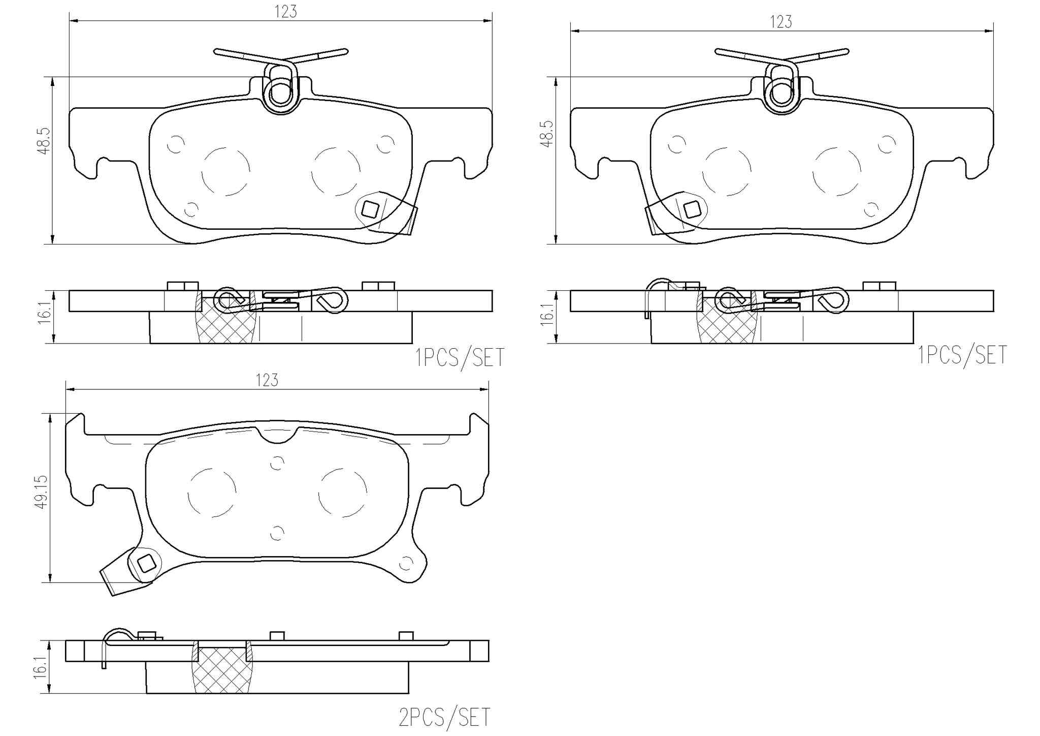 brembo disc brake pad set  frsport p07011n