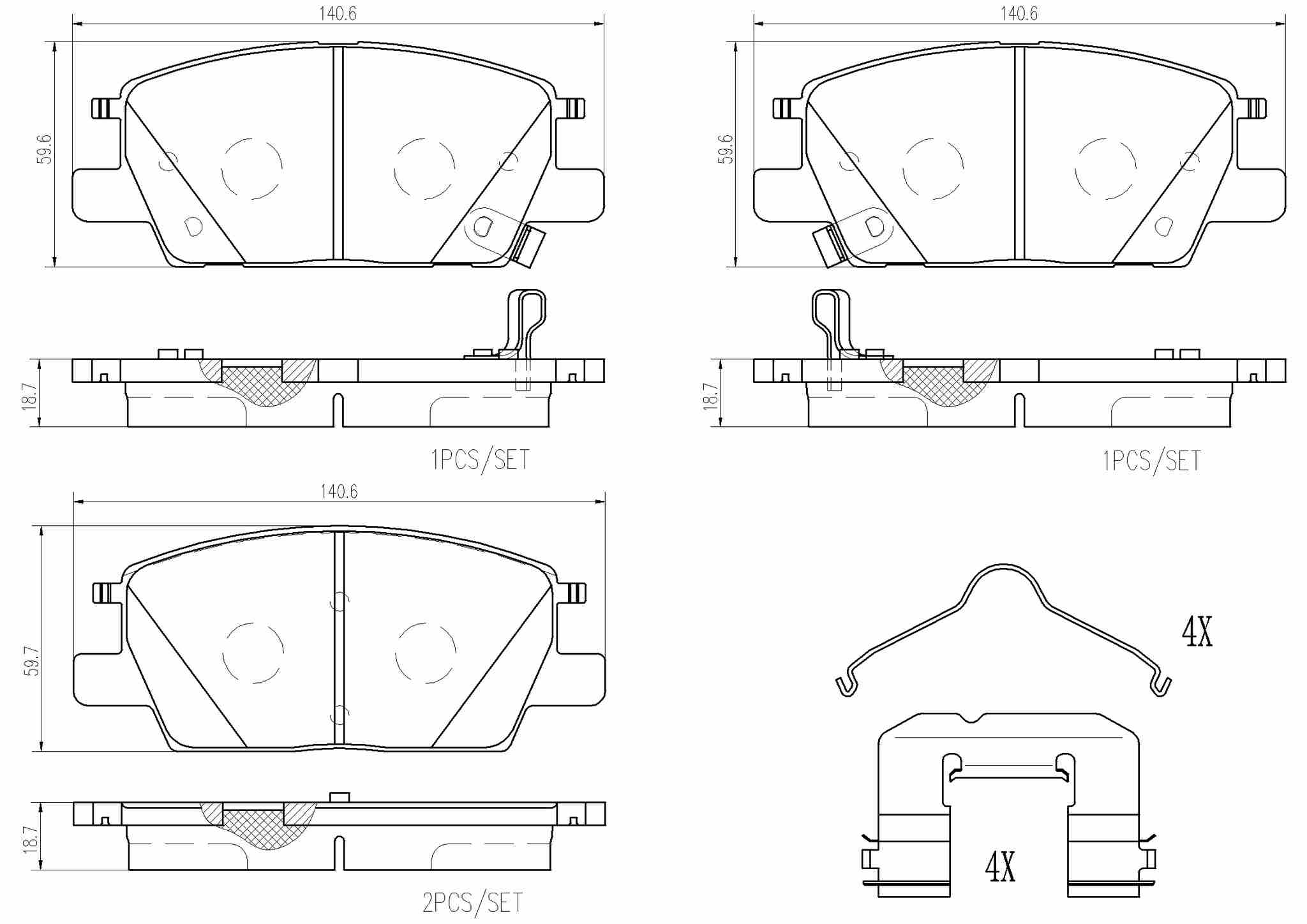 brembo disc brake pad set  frsport p07016n