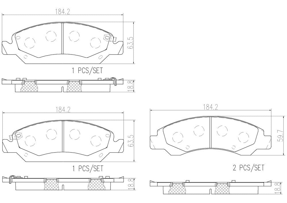 brembo disc brake pad set  frsport p09015n