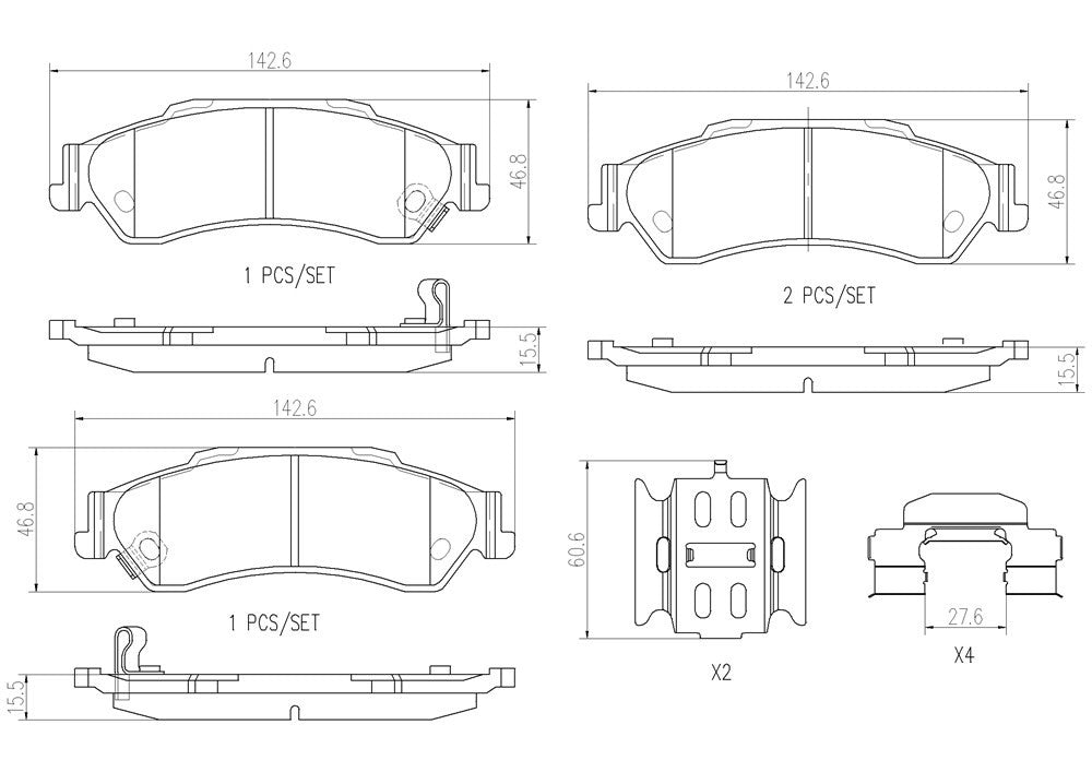 brembo disc brake pad set  frsport p10002n