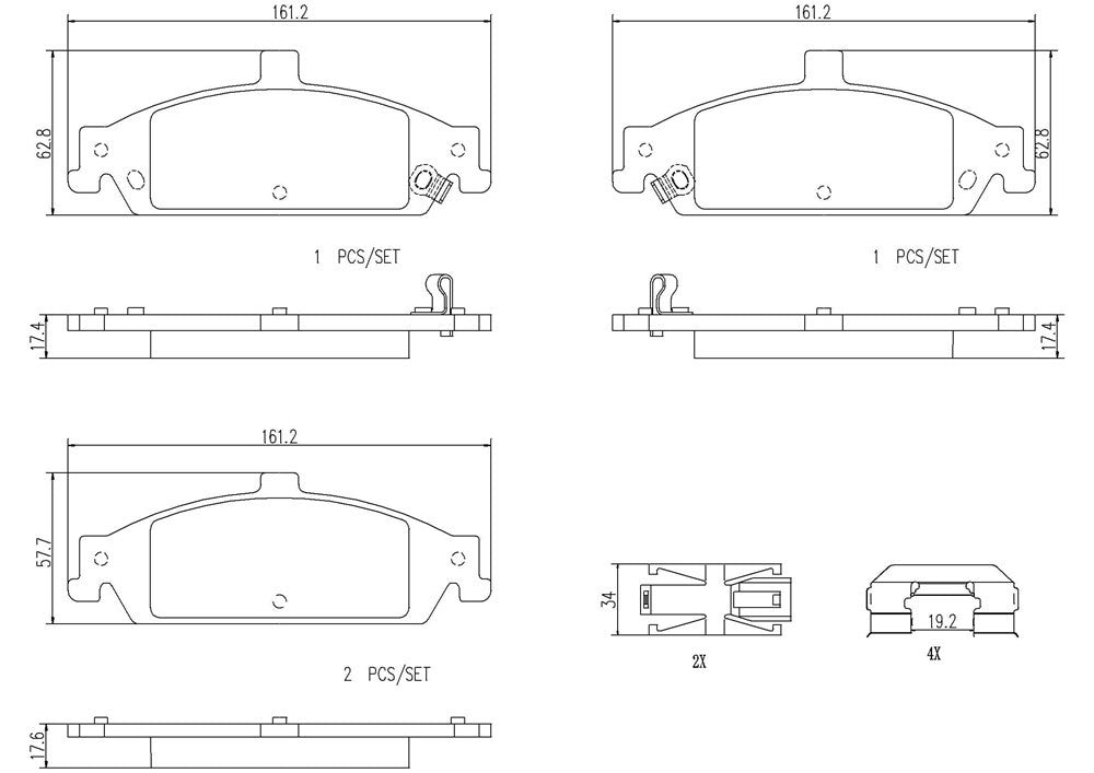 brembo disc brake pad set  frsport p10023n