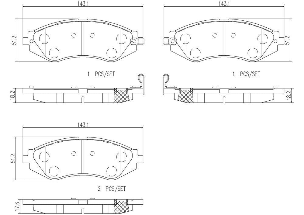 brembo disc brake pad set  frsport p10032n