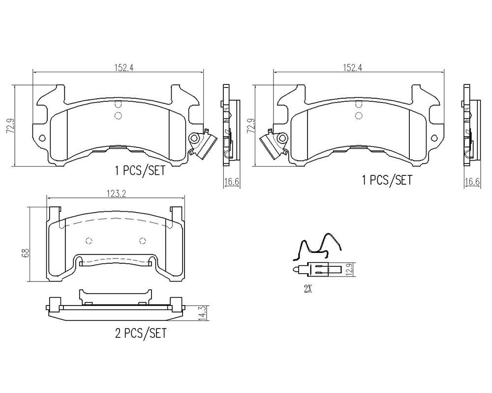 brembo disc brake pad set  frsport p10036n