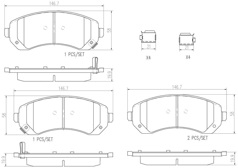 brembo disc brake pad set  frsport p10050n