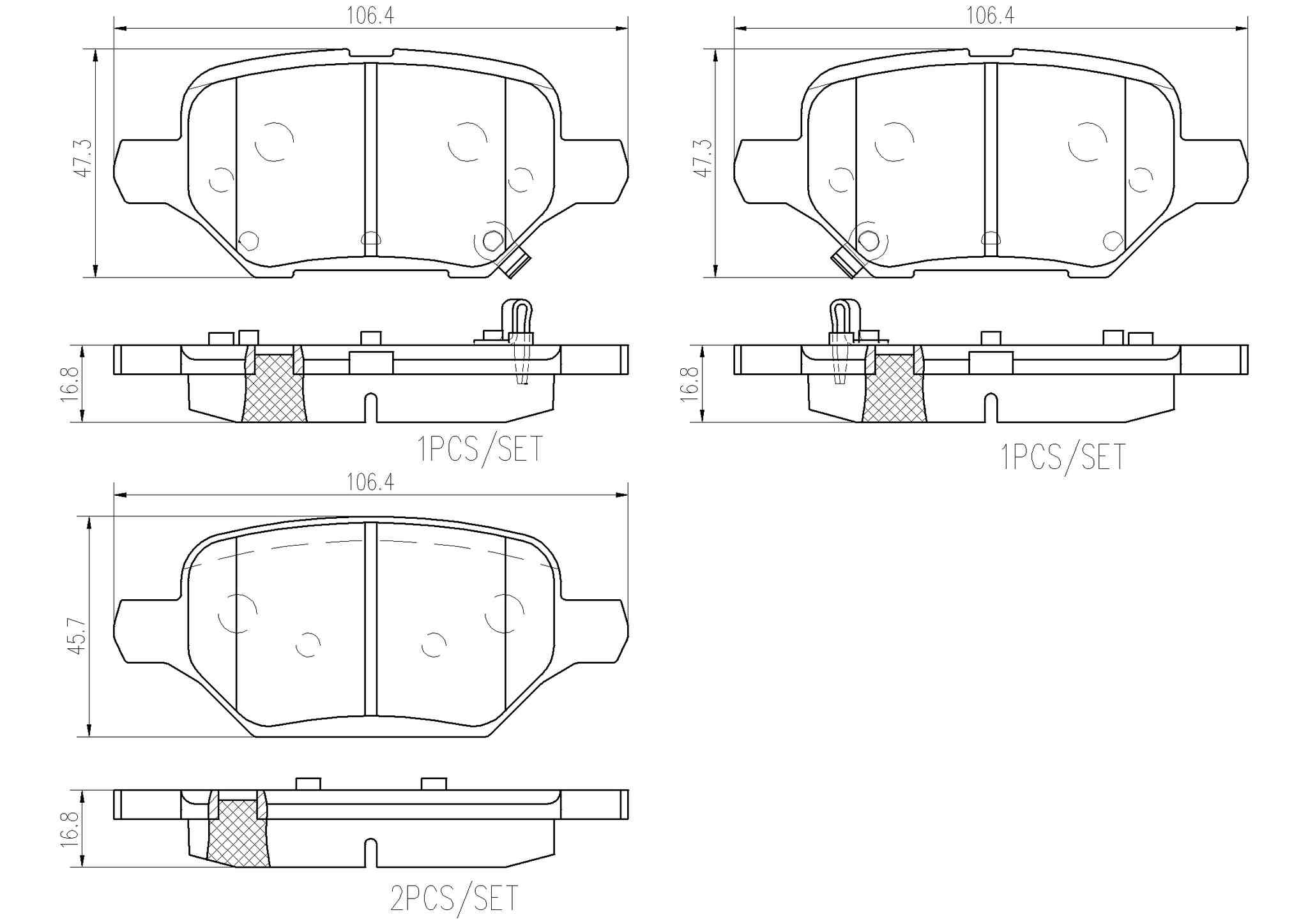 brembo disc brake pad set  frsport p10079n