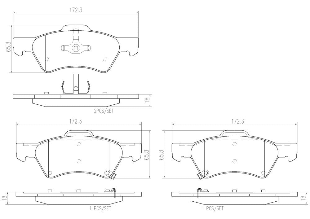 brembo disc brake pad set  frsport p11015n