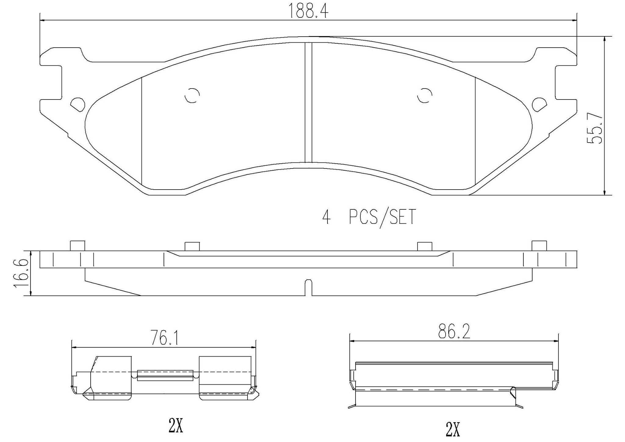 brembo disc brake pad set  frsport p18019n